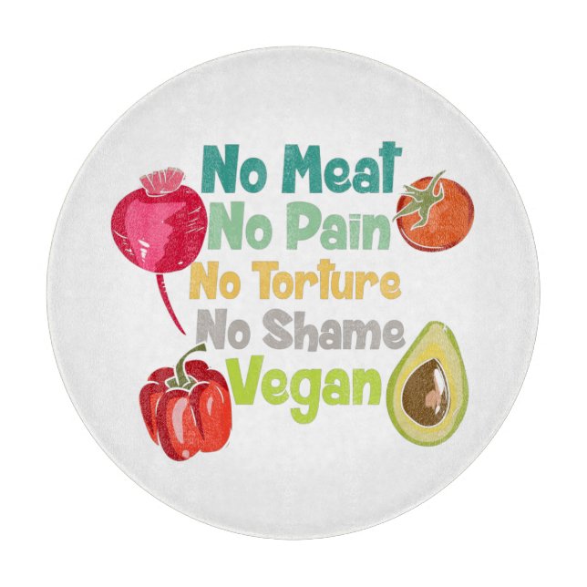 Kein Fleisch ohne Schmerzen Veganes Sprichwort Schneidebrett (Vorderseite)