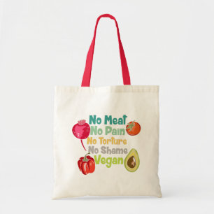 Kein Fleisch ohne Schmerzen Veganes Sprichwort Tragetasche