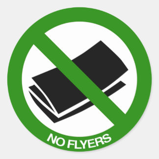 Kein Flyer Unterschreiben Runder Aufkleber