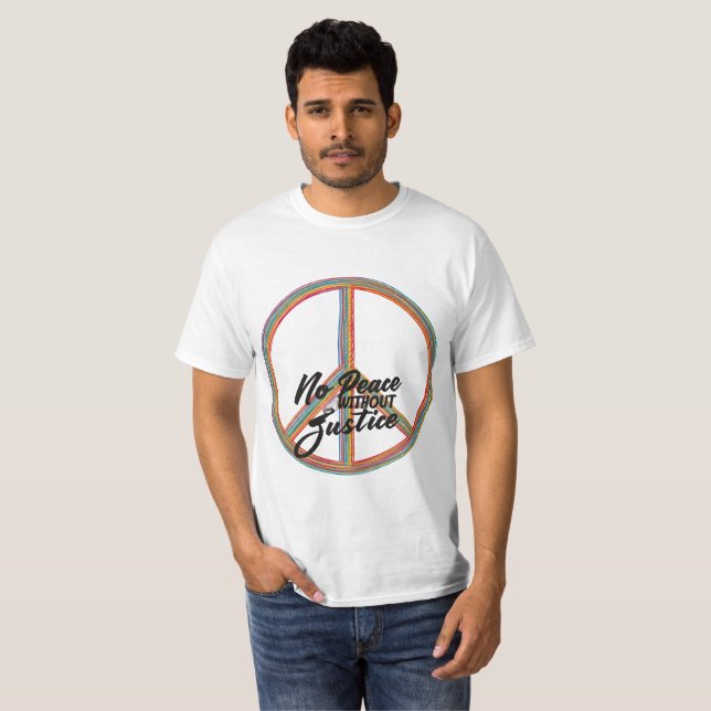 "Kein Frieden ohne T-Shirt der Gerechtigkeit" (Vorne ganz)