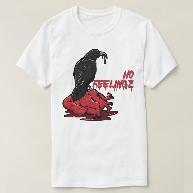 Kein Gefühl Bird Red Heart T-Shirt (Design vorne)