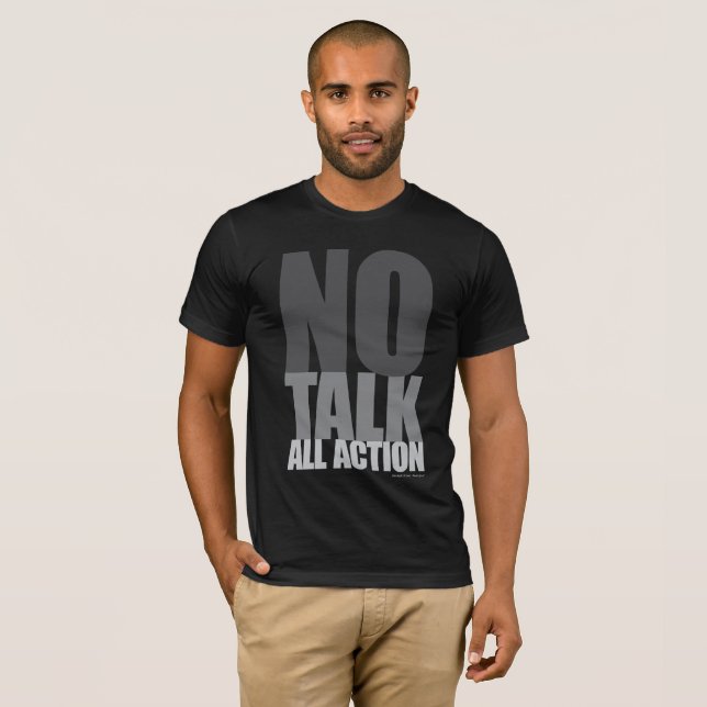 Kein Gespräch alle Aktion - Schwarzes und Grau T-Shirt (Vorne ganz)