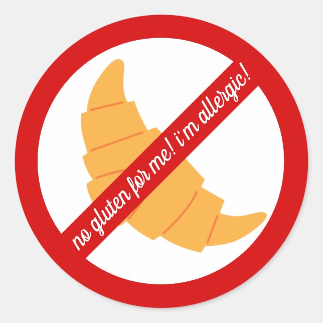 Kein Gluten für mich! - Gluten-Allergie-Warnung Runder Aufkleber (Vorderseite)