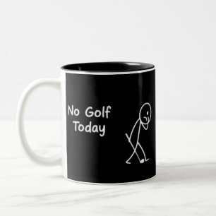 Kein Golf Heute Lustige Traurige Golfer Figur Humo Zweifarbige Tasse