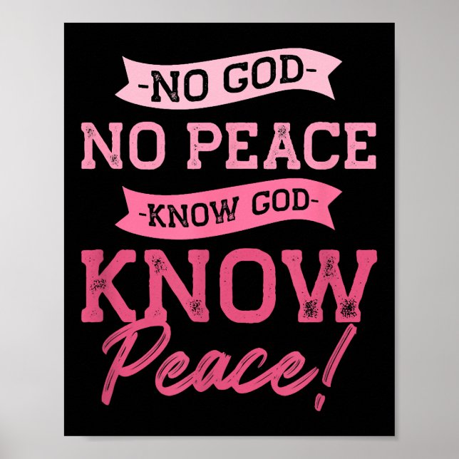 Kein Gott, kein Frieden, Gott kennen, Niedliches R Poster (Vorne)