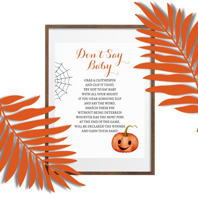 Kein Halloween Baby Shower Game Poster (Von Creator hochgeladen)