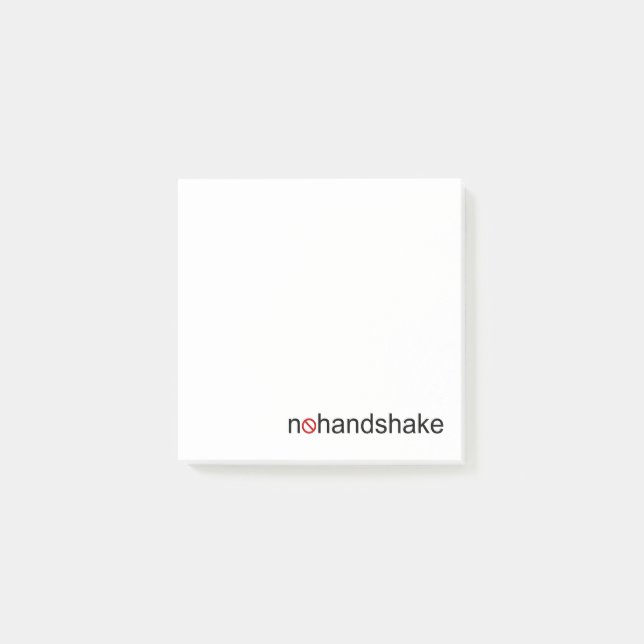 Kein Handshake Post-it Klebezettel (Vorderseite)