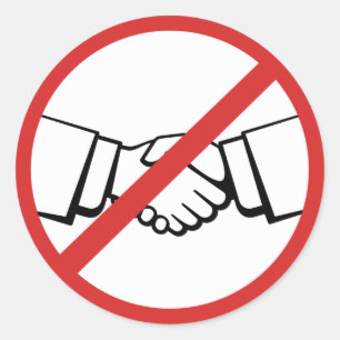 Kein Handshake Runder Aufkleber