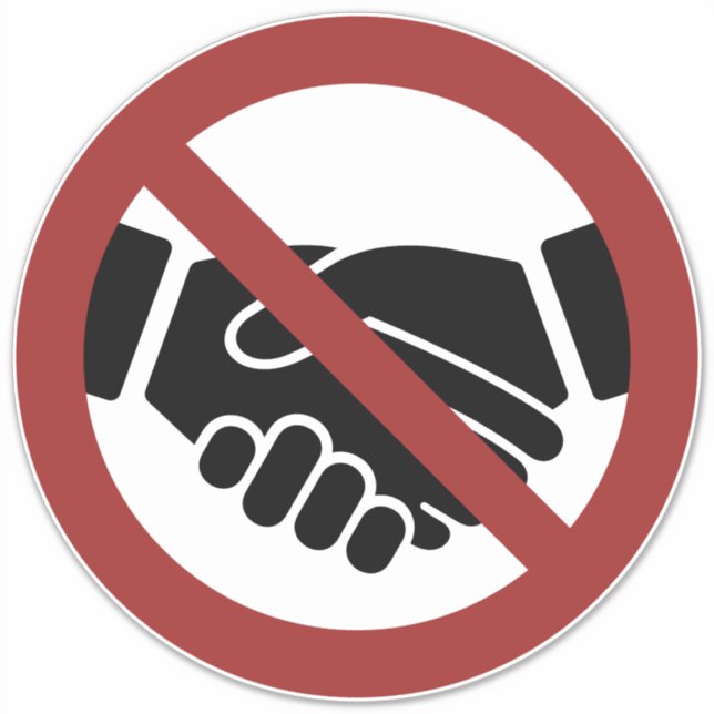 Kein Handshaking Aufkleber (Vorderseite)