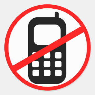 Kein Handy-Symbol Runder Aufkleber