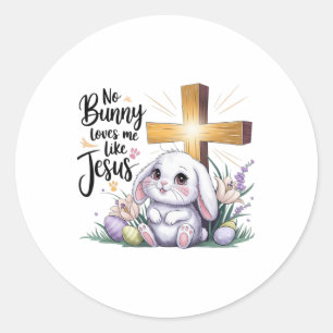 Kein Hase liebt mich wie Jesus Osterglaube Runder Aufkleber