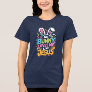 Kein Hase liebt mich wie Jesus Osterglaubens-T-Shi Tri-Blend Shirt