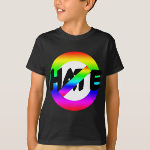Kein Hass mit Regenbogen-Farben auf T-Shirts, T-Shirt