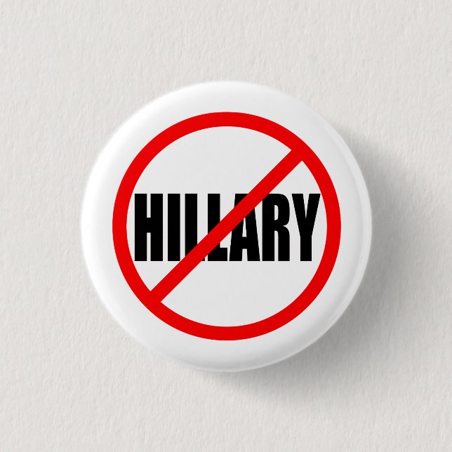 "KEIN HILLARY" 1,25 Zoll Button (Vorderseite)