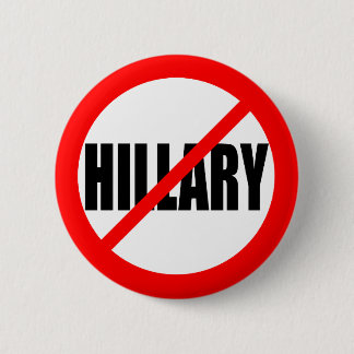 "KEIN HILLARY" 2,25 Zoll Button