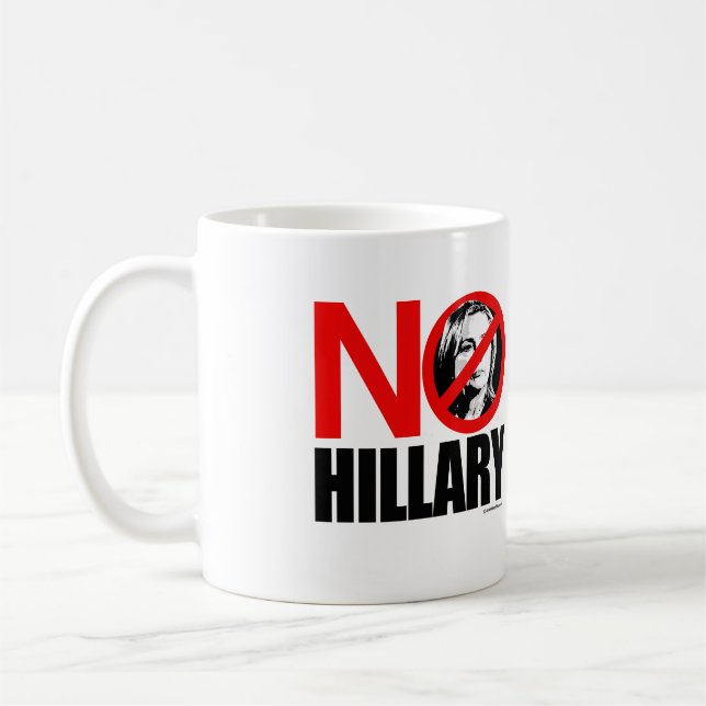 KEIN HILLARY MUTIG - AntiHillary png.png Kaffeetasse (Links)