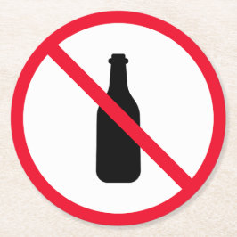 Kein Hinweis auf Alkohol Roter Kreislauf | Kundens Runder Pappuntersetzer