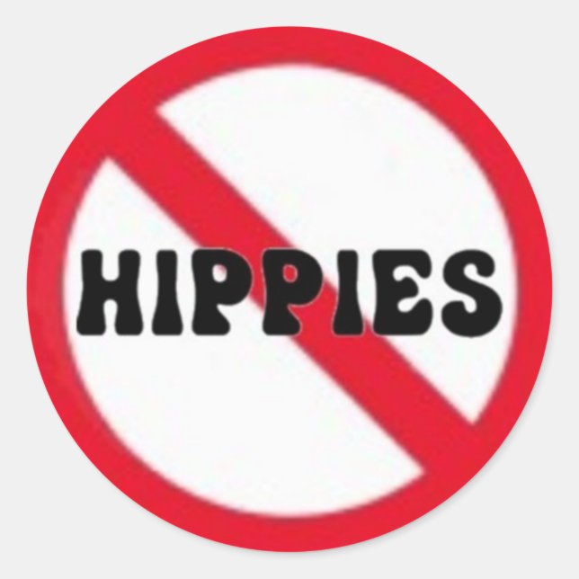 Kein Hippies kleiner Aufkleber (Vorderseite)