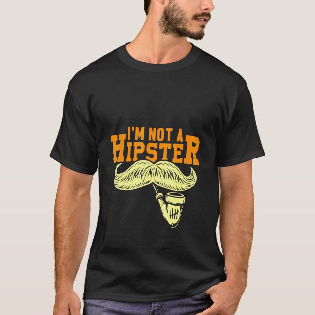 Kein Hipster Mustache Pipe Smoker Hippies kostenlo T-Shirt (Vorderseite)