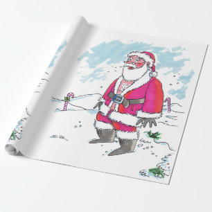 Kein Ho-Ho-Ho großes Papier mit Santa-Hochglanz-Um Geschenkpapier