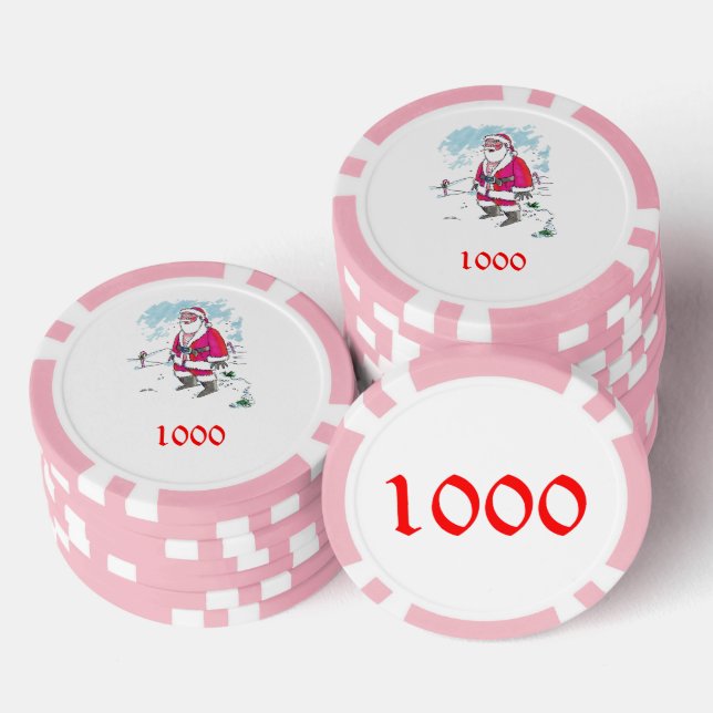 Kein Ho Ho Ho Rosa 1000 gestreifter Poker-Chip Pokerchips (Stapel)