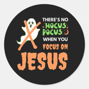 KEIN HOCUS POCUS Christliches Halloween Runder Aufkleber