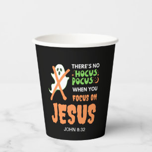 KEIN HOCUS POCUS Monogramm Christliches Halloween Pappbecher