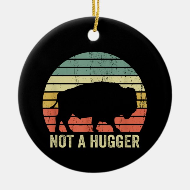 Kein Hugger Funny Yellowstone Buffalo Bison Intro Keramik Ornament (Vorne)