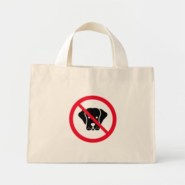 Kein Hund erlaubt rotes Circle Sign | Tiny Tote Ba Mini Stoffbeutel (Vorne)