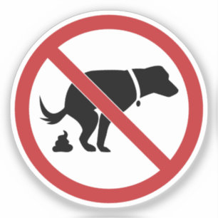 Kein Hund Gekackt verbotenes Zeichen Aufkleber