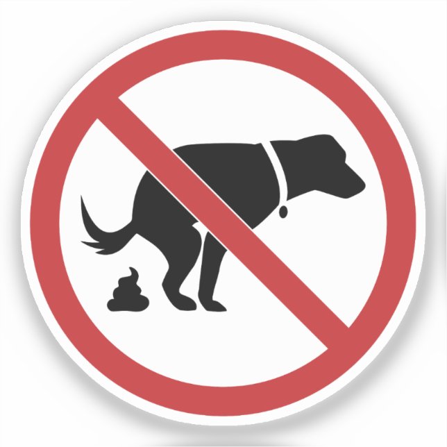Kein Hund Gekackt verbotenes Zeichen Aufkleber (Vorderseite)