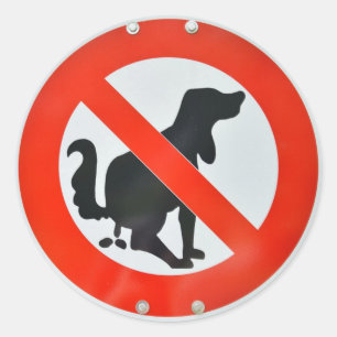 Kein Hund Kacke Poo Sign Runder Aufkleber