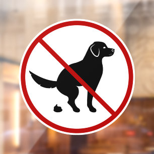 Kein Hundekot-Design mit schwarzer Hund-Silhouette Fensteraufkleber