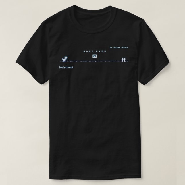 Kein Internet Dinosaurier Grafikdesign T-Shirt (Design vorne)