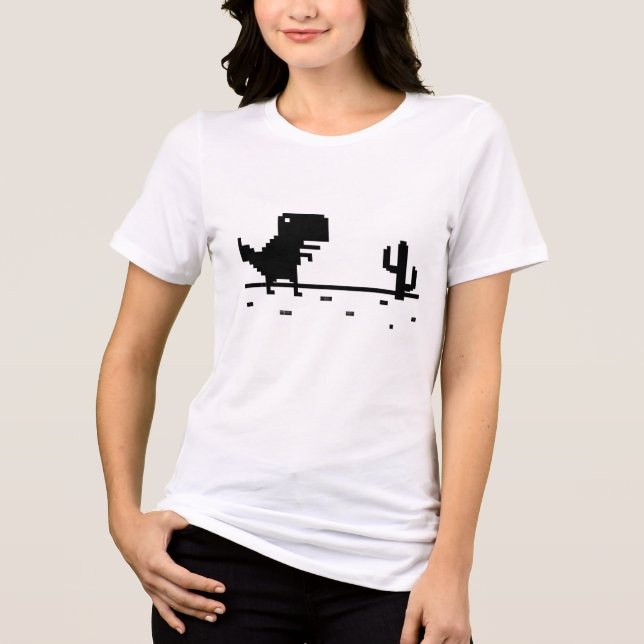 Kein Internet-Dinosaurier Tri-Blend Shirt (Vorderseite)