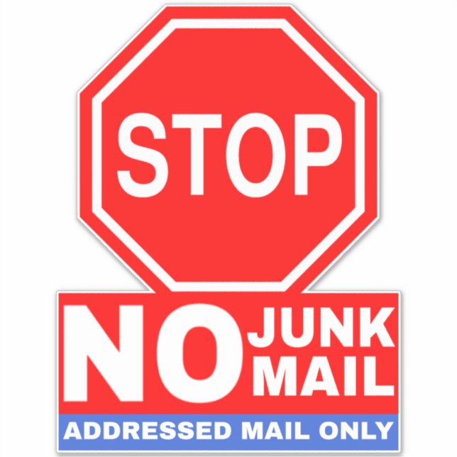Kein Junk Mail-Zeichen - Nur angesprochene E-Mails Aufkleber (Vorderseite)