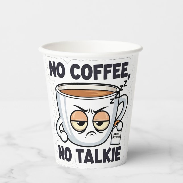 Kein Kaffee, kein Gespräch Pappbecher (Vorderseite)