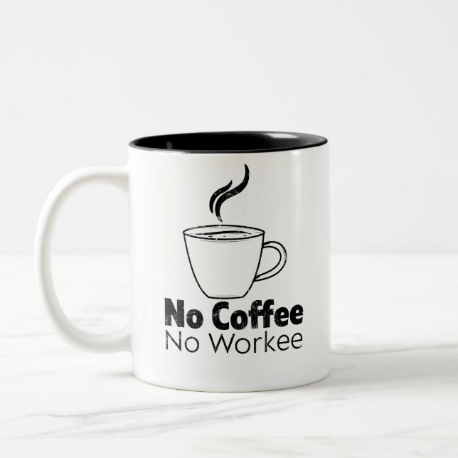 Kein Kaffee Kein lustiges Sprichwort Zweifarbige Tasse (Links)