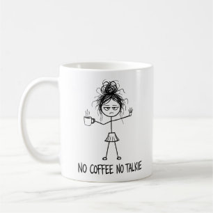 Kein Kaffee, kein Schwatz Lustige Stäbchenfigur Fr Kaffeetasse