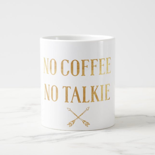 Kein Kaffee keine Talkie-Goldtunnel-bohrwagenTasse Jumbo-Tasse (Vorderseite)