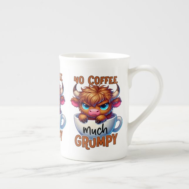 Kein Kaffee, viel mürrisch  Prozellantasse (Rechts)