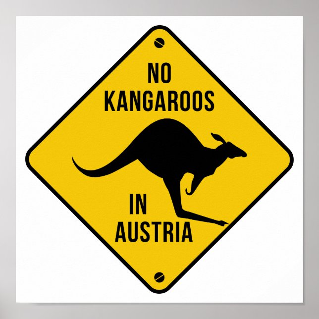 Kein Kängurus in Österreich Gewittertes Känguru Ge Poster (Vorne)