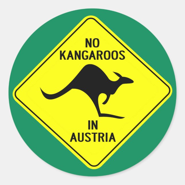 Kein Kängurus in Österreich Runder Aufkleber (Vorderseite)