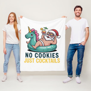 Kein Keks, nur Cocktails Santa Sommer Weihnachten Fleecedecke