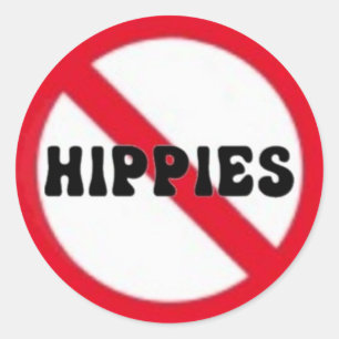 Kein kleiner Aufkleber des Hippies