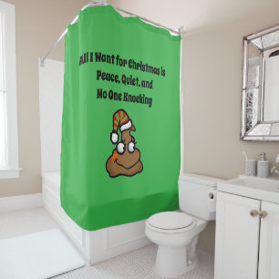 Kein Klopfen Lustiger Weihnachts-Klotoiletten-Humo Duschvorhang