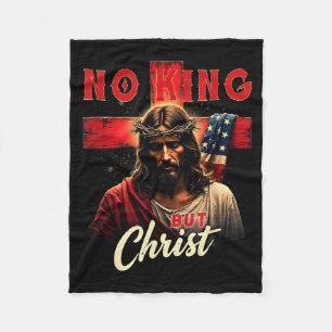 Kein König außer Christus Kreuz Patriotisch Christ Fleecedecke