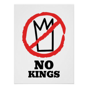 Kein König-Logo, Kronen rotes Stoppschild-Design Poster