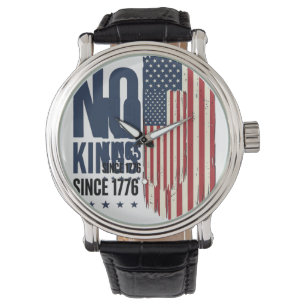 Kein König seit 1776 Patrioten-Flag-Shirt-Design_1 Armbanduhr