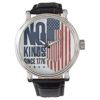 Kein König seit 1776 Patrioten-Flag-Shirt-Design_1 Armbanduhr